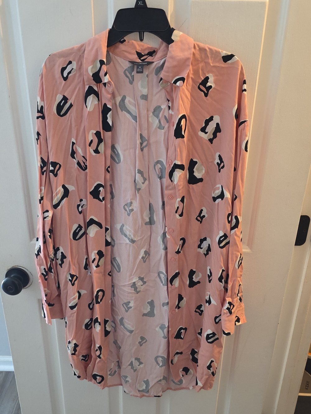 The Limited Pink Leopard-Print Lightweight Shirt Jacket